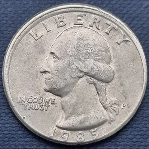 1985 Washington Quarter 25c ERROR - Off Center #56737 - Picture 1 of 2