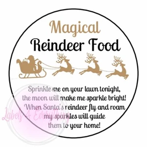 Magical Reindeer Food Christmas Stickers Gold Sweets Labels Seals Gift Tags Xmas - Picture 1 of 1