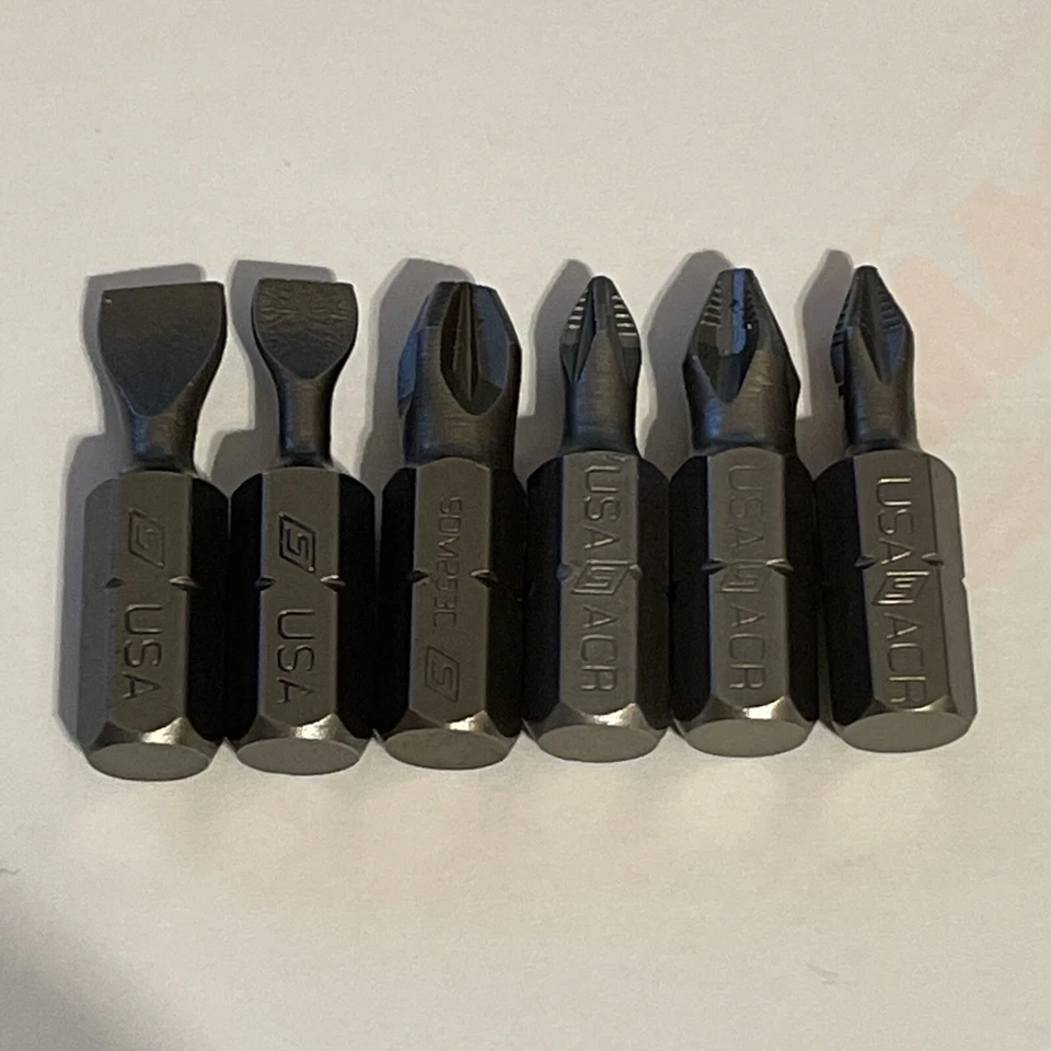 Snap On Screwdriver Bits Phillips, Pozi, Flat 6 Piece NEW - Image 1 of 1