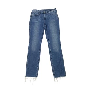Rock & Republic Blue Denim Jeans Womens 10 M Studded Fixx Skinny Raw Hem - Picture 1 of 15