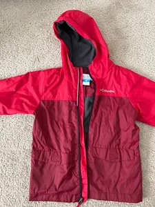 Columbia Boys' Rain-Zilla Jacket Youth Sz Small  (8) Zip Up w/Hood Red - Picture 1 of 6