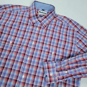 Barbour Button Down Hemd Herren Large Mehrfarbig Kariert Langarm Freizeit Preppy - Bild 1 von 14