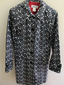 Vintage Susan Bristol gray and white lined raincoat size M - Picture 1 of 4