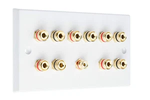 Placa facial de pared de audio para altavoz blanco 5.1 sin soldadura - Imagen 1 de 6