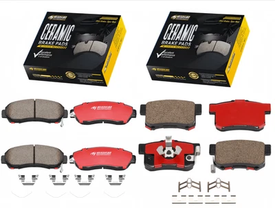 Pastilhas de freio dianteiras traseiras de cerâmica com hardware para 2012-2015 Honda Crosstour 2.4L 3.5L - Imagem 1 de 4