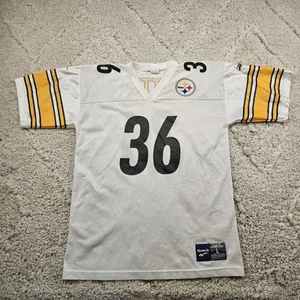 Vintage Pittsburgh Steelers Adult Jersey White Reebok #36 Jerome Bettis NFL Lrg - Picture 1 of 16