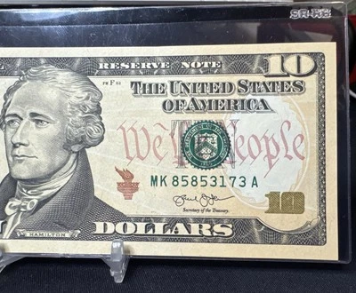 $10 2013 1  FEDERAL RESERVE NOTE MK/A BLOCK (fw) ( DALLAS “K”) UNCIRCULATED - Image 1 of 4