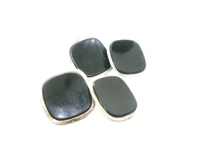 Art Deco Cuff Links double sided silver plate vintage Swank Suit Accessory - Picture 1 of 3