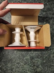 NIKKO Christmas Time HAPPY HOLIDAYS PAIR OF CANDLEHOLDERS IN BOX CHRISTMAS TREE - Picture 1 of 12