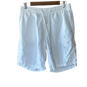 Vilebrequin Cargo Shorts Mens Size XL White Linen Drawstring Waist 30-31 - Picture 1 of 8