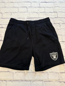 NFL LAS VEGAS RAIDERS große schwarze Shorts mit Kordelzug, Seiten- & Gesäßtaschen - Bild 1 von 9