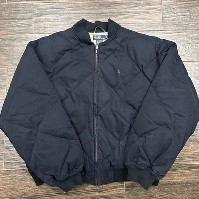 Vintage Polo Ralph Lauren Goose Down Jacket Quilted Coat Size 2XL Navy Blue  - Image 1 of 4