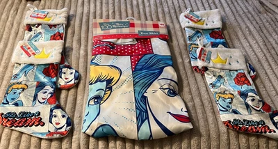 DISNEY PRINCESS RETRO REIMAGINED TREE SKIRT + 4 HOLIDAY STOCKINGS-DISNEY 100-NWT - Image 1 of 3