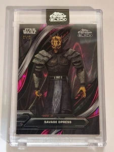 2024 Topps Chrome Black Star Wars #SP-12 Savage Opress Magenta Ray Wave #01/10!! - Foto 1 di 2
