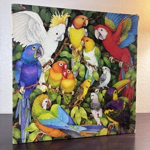 VINTAGE Springbok PUZZLE JUNGLE BIRDS Jigsaw Exotic Macaw Lovebirds Toucan - Picture 1 of 9