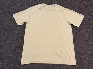 Camisa Lululemon Para Hombre Grande Beige Sin Costuras Manga Corta Entrenamiento En Vivo En Práctica - Imagen 1 de 6