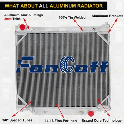For 1997-2014 Ford E150 E250 E350 Econoline Wagon V8 Upgrade 4 Rows Radiator - Image 1 of 4