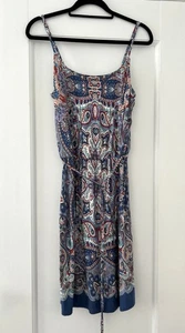 OASIS STRAPPY PAISLEY PATTERN SUMMER DRESS SIZE LARGE - Picture 1 of 4