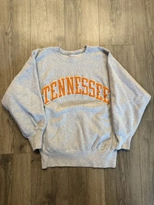 Vintage Champion Reverse Weave Tennessee Volunteers Sweatshirt Medium Gray 90s - Picture 1 of 11