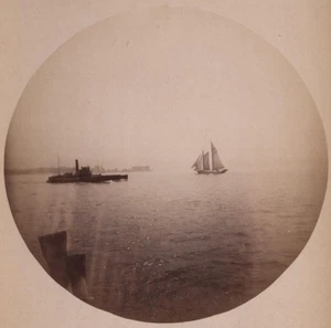 Foto rotonda 1800 NEW YORK CITY Kodak #2 - barca a vela Fort Jay Governors Island - Foto 1 di 3