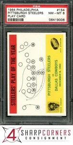1964 PHILADELPHIA #154 STEELERS PLAY CARD PSA 8 - Picture 1 of 3