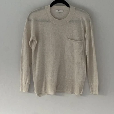Madewell TALLA XXS Mujer Crema Mezcla Lino Pullover Minimalista Clásico Cápsula Foto 1 de 4