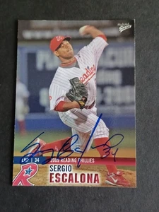 Sergio Escalona signed 2009 Reading Phillies Karte - handsigniert - Bild 1 von 1