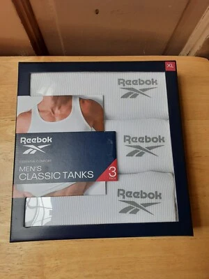 Tanques clásicos Reebok para hombre (paquete de 3) talla XL (46-48) NUEVOS EN CAJA Foto 1 de 2