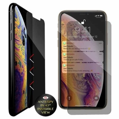 Lot 5/10 Privacy Tempered Glass Screen Protector iPhone 11 12 7 8 PLUS XR XS MAX - Image 1 of 4