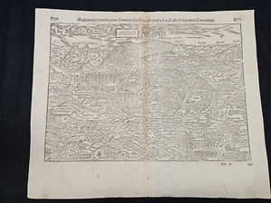 16th Century Sebastian Munsters Map of Weissenburg in Germany WOODBLOCK Original - Picture 1 of 9