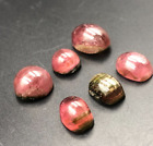 Rare 53.65 Carats Pink Cat's Eye Tourmaline Set of 6 Pieces from Afghanistan