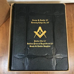 RARE 1932 Masonic Holy Bible Landis 32 Degree Freemason AJ Holman - Picture 1 of 21