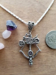 Biker TWD Motorcycle Crossbow Necklace - Picture 1 of 4