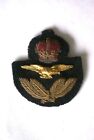 British Royal Air Force officer bullion wire beret cap badge, Queen's Crown