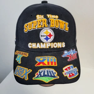 Rare Reebok SIX TIME Super Bowl Champion Pittsburgh Steelers Cap Hat NFL Nice - Picture 1 of 7