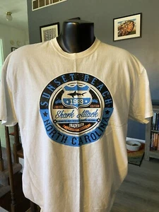 Unisex XL Sunset Beach, N. C. White Printed T-shirt 100% Cotton ( Barely Worn ) - Picture 1 of 5