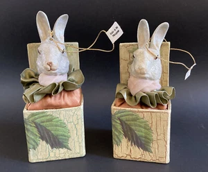 2 Katherine's Collection Victorian Bunny Rabbit Wayne Kleski Ornament Box Easter - Picture 1 of 11