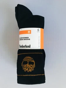 NEW Timberland 6 Pairs Cushioned Crew Socks Men’s Size 6-12 Black/Gray 1755503 - Picture 1 of 3