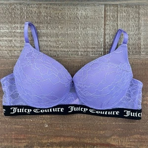 Juicy Couture Purple Lace Push Up Bra - 36C - Picture 1 of 3