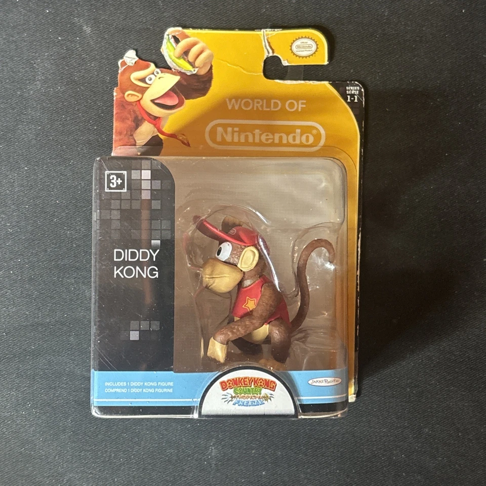 Diddy Kong DKC Tropic Freeze World of Nintendo 2.5 Inch Wave 1 Figure