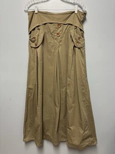 Vintage 80’s Y2K High Point Khaki Maxi Skirt Sz M/L Unique Rare - Picture 1 of 11