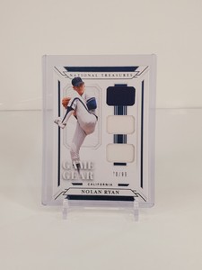 2019 Panini National Treasures Nolan Ryan Triple Relic Patch /99