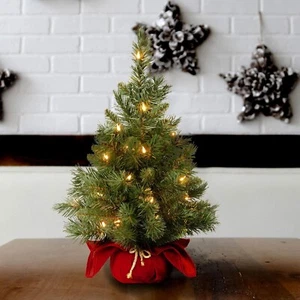 National Tree Company Pre-lit Artificial Mini Christmas Tree | Majestic Fir 2 ft - Picture 1 of 6