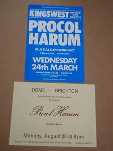 Procol Harum - lot of 2 Brighton Concert Flyers (1973 & 1976) - Picture 1 of 3