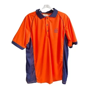 Trademutt Men Sz 2XL Hi Vis Safety Polo Shirt WorkWear Short Sleeve Orange Navy - Picture 1 of 12