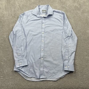 Michael Kors Men's Slim Fit Stretch Button Up Shirt Size L 16 32/33 Blue LS - Picture 1 of 11