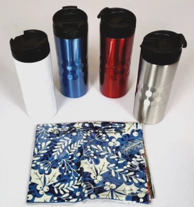Primula New Set of 4 (18 oz) Slim Multicolor Insulated StainIess Tumblers & Lids - Picture 1 of 10