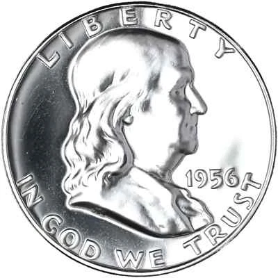1956 (P) Franklin Half Dollar Type 2 Gem Proof 90% Silver - Image 1 of 2