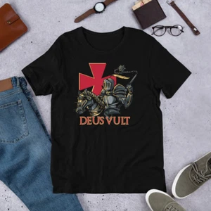 Knights Templar Shirt | Deus Vult Templar Cross | Holy Warrior Medieval Knight - Picture 1 of 3