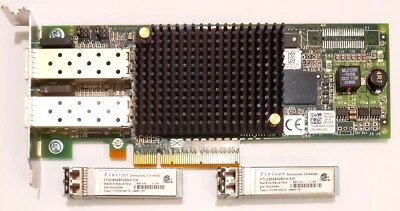 Emulex LPE12002 Dual 2 Port LightPulse 8Gb SFP PCIe Fibre HBA Chia Low-Profile . - Image 1 of 2